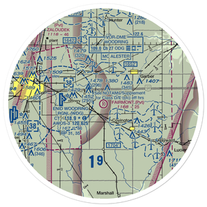 Fairmont Field Airport (1OK) VFR Sectional Sticker (30 mile)