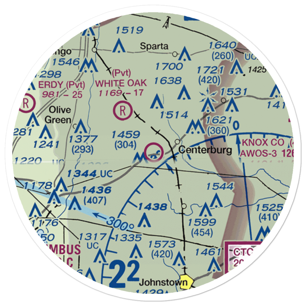 Chapman Memorial Field (6CM) VFR Sectional Sticker (20 mile) 