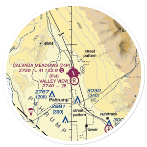 Calvada Meadows Airport (74P) VFR Sectional Sticker (20 mile)
