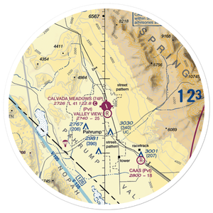 Calvada Meadows Airport (74P) VFR Sectional Sticker (30 mile)
