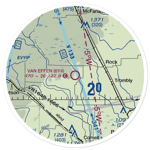 Van Effen Field (6Y4) VFR Sectional Sticker (20 mile)