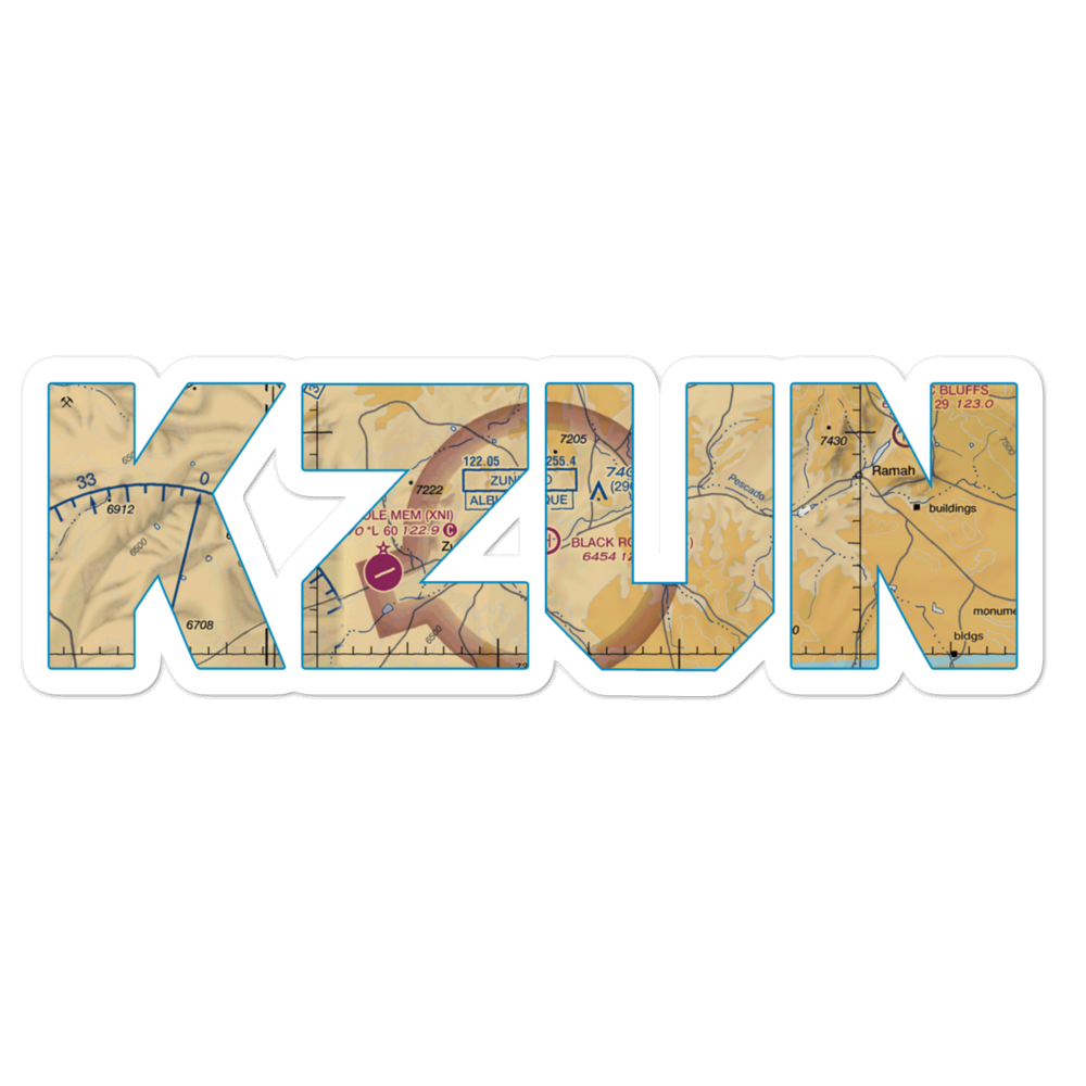 Black Rock Airport (ZUN) VFR Sectional Sticker 