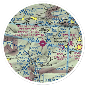 Schuylkill County /Joe Zerbey/ Airport (ZER) VFR Sectional Sticker (20 mile)