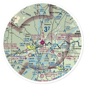 Elkin Municipal Airport (ZEF) VFR Sectional Sticker (30 mile)