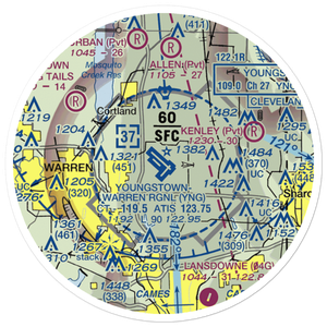 Youngstown Warren Regional Airport (YNG) VFR Sectional Sticker (20 mile)