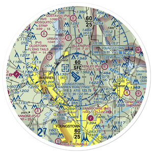 Youngstown Warren Regional Airport (YNG) VFR Sectional Sticker (30 mile)