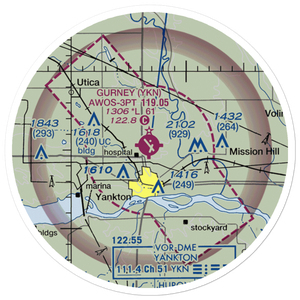 Chan Gurney Municipal Airport (YKN) VFR Sectional Sticker (20 mile)