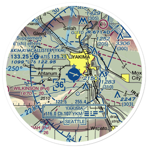 Yakima Air Terminal McAllister Field (YKM) VFR Sectional Sticker (20 mile)