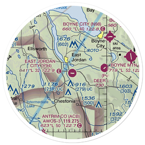 East Jordan City Airport (Y94) VFR Sectional Sticker (20 mile)