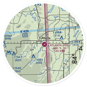 Atlanta Municipal Airport (Y93) VFR Sectional Sticker (20 mile)