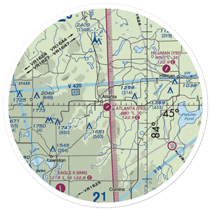 Atlanta Municipal Airport (Y93) VFR Sectional Sticker (30 mile)