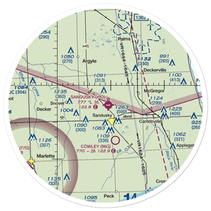 Sandusky City Airport (Y83) VFR Sectional Sticker (30 mile)