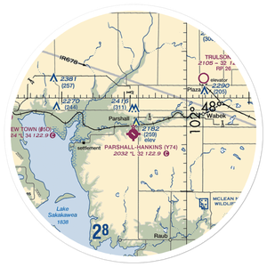 Parshall Hankins Airport (Y74) VFR Sectional Sticker (30 mile)