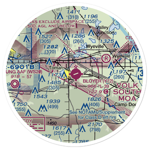 Bloyer Field (Y72) VFR Sectional Sticker (20 mile)
