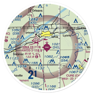 Ionia County Airport (Y70) VFR Sectional Sticker (20 mile)