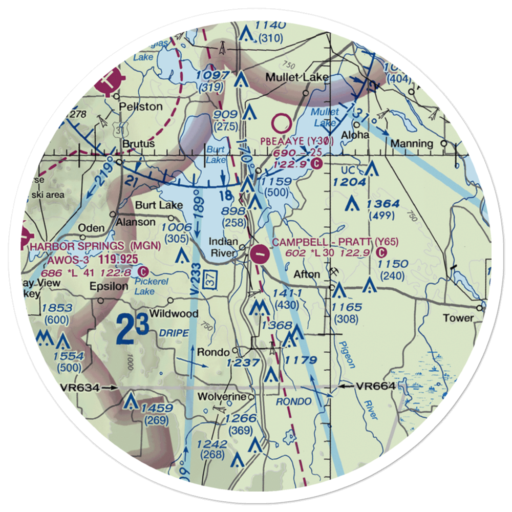 Campbell-Pratt Airport (Y65) VFR Sectional Sticker (30 mile) 