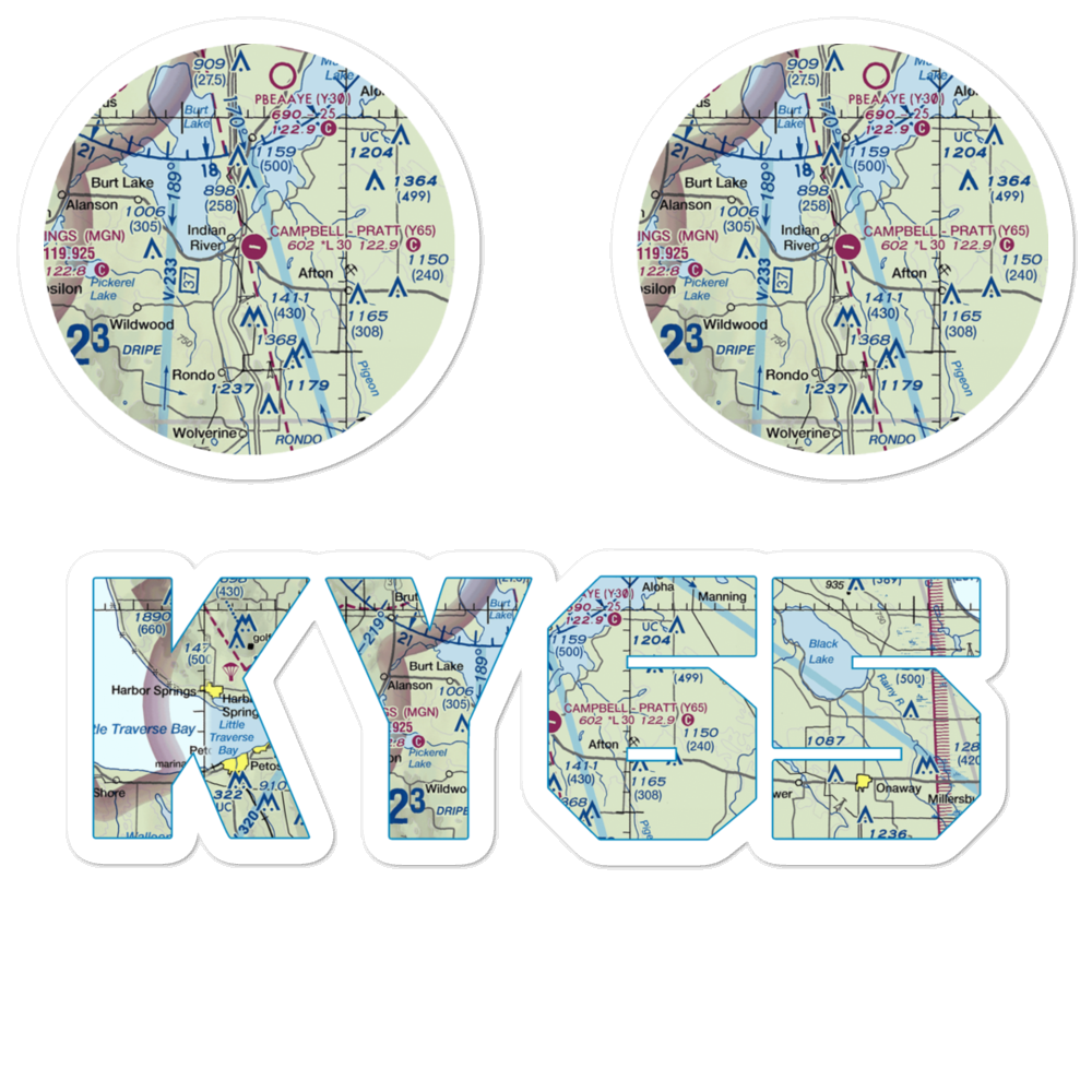 Campbell-Pratt Airport (Y65) VFR Sectional Sticker Pack 