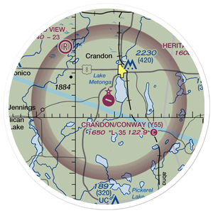 Crandon Municipal Airport (Y55) VFR Sectional Sticker (20 mile)