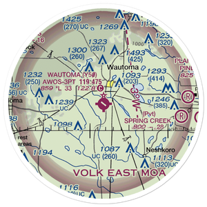 Wautoma Municipal Airport (Y50) VFR Sectional Sticker (20 mile)