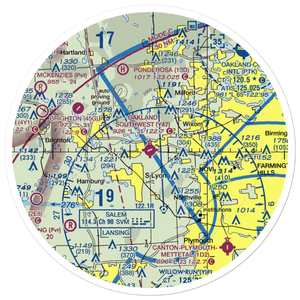 Oakland Southwest Airport (Y47) VFR Sectional Sticker (30 mile)