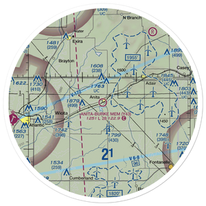 Anita Municipal Kevin Burke Memorial Field (Y43) VFR Sectional Sticker (30 mile)