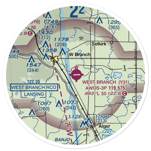 West Branch Community Airport (Y31) VFR Sectional Sticker (20 mile)