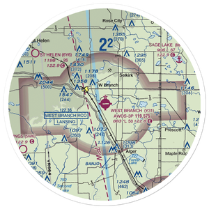 West Branch Community Airport (Y31) VFR Sectional Sticker (30 mile)