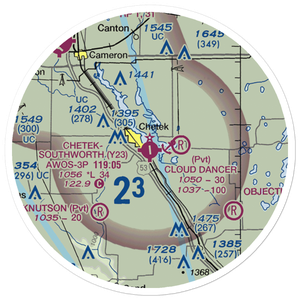 Chetek Municipal Southworth Airport (Y23) VFR Sectional Sticker (20 mile)