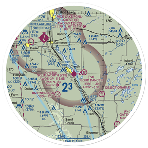 Chetek Municipal Southworth Airport (Y23) VFR Sectional Sticker (30 mile)