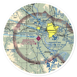 Mandan Municipal Airport (Y19) VFR Sectional Sticker (30 mile)