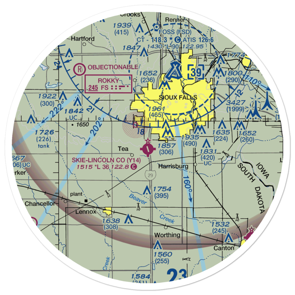 Marv Skie Lincoln County Airport (Y14) VFR Sectional Sticker (30 mile) 