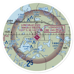 Longville Municipal Airport (XVG) VFR Sectional Sticker (20 mile)