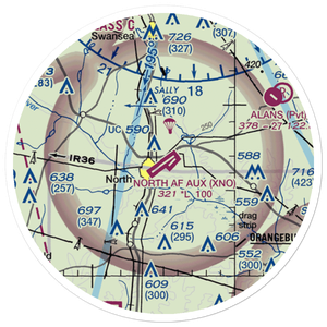 North Air Force Auxillary Airfield (XNO) VFR Sectional Sticker (20 mile)