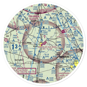 North Air Force Auxillary Airfield (XNO) VFR Sectional Sticker (30 mile)