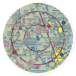 Northwest Arkansas Regional Airport (XNA) VFR Sectional Sticker (30 mile)