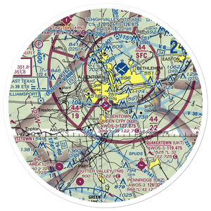 Allentown Queen City Municipal Airport (XLL) VFR Sectional Sticker (30 mile)