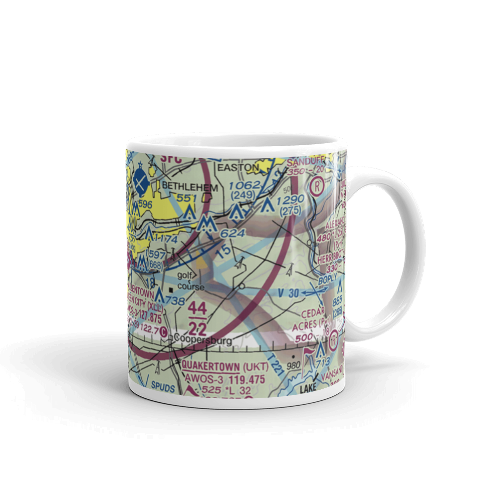 Allentown Queen City Municipal Airport (XLL) VFR Sectional  Mug 