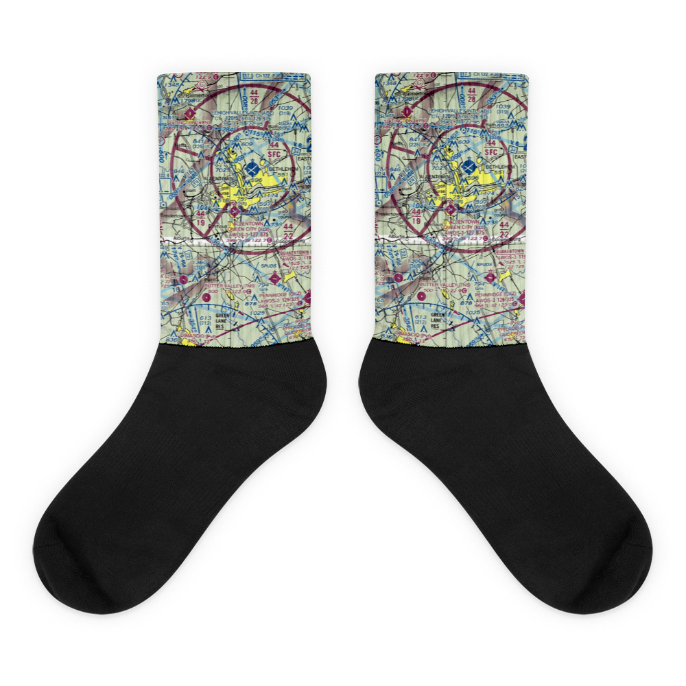 Allentown Queen City Municipal Airport (XLL) VFR Sectional Socks 