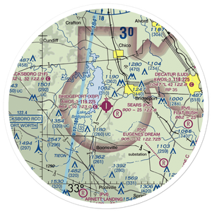 Bridgeport Municipal Airport (XBP) VFR Sectional Sticker (30 mile)