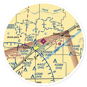 Benger Air Park (X54) VFR Sectional Sticker (20 mile)