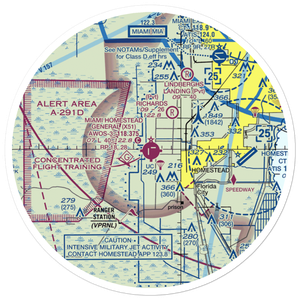 Miami Homestead General Aviation Airport (X51) VFR Sectional Sticker (30 mile)