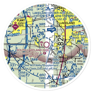 South Lakeland Airport (X49) VFR Sectional Sticker (20 mile)