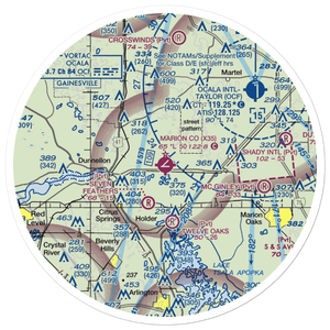 Dunnellon Marion Co & Park of Commerce Airport (X35) VFR Sectional Sticker (30 mile)