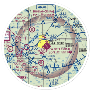 La Belle Municipal Airport (X14) VFR Sectional Sticker (20 mile)