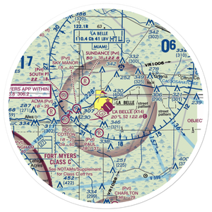 La Belle Municipal Airport (X14) VFR Sectional Sticker (30 mile)