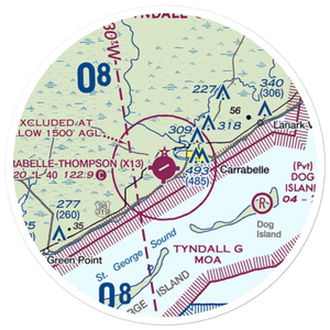 Carrabelle Thompson Airport (X13) VFR Sectional Sticker (20 mile)