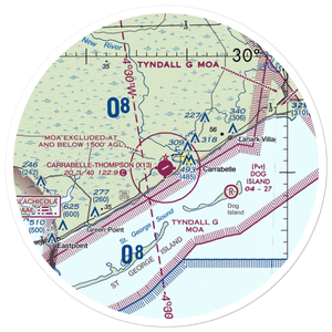 Carrabelle Thompson Airport (X13) VFR Sectional Sticker (30 mile)