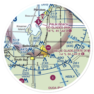 Belle Glade State Municipal Airport (X10) VFR Sectional Sticker (20 mile)