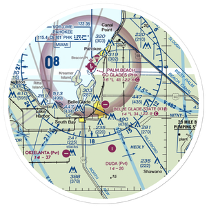 Belle Glade State Municipal Airport (X10) VFR Sectional Sticker (30 mile)