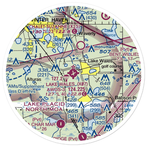 Lake Wales Municipal Airport (X07) VFR Sectional Sticker (20 mile)